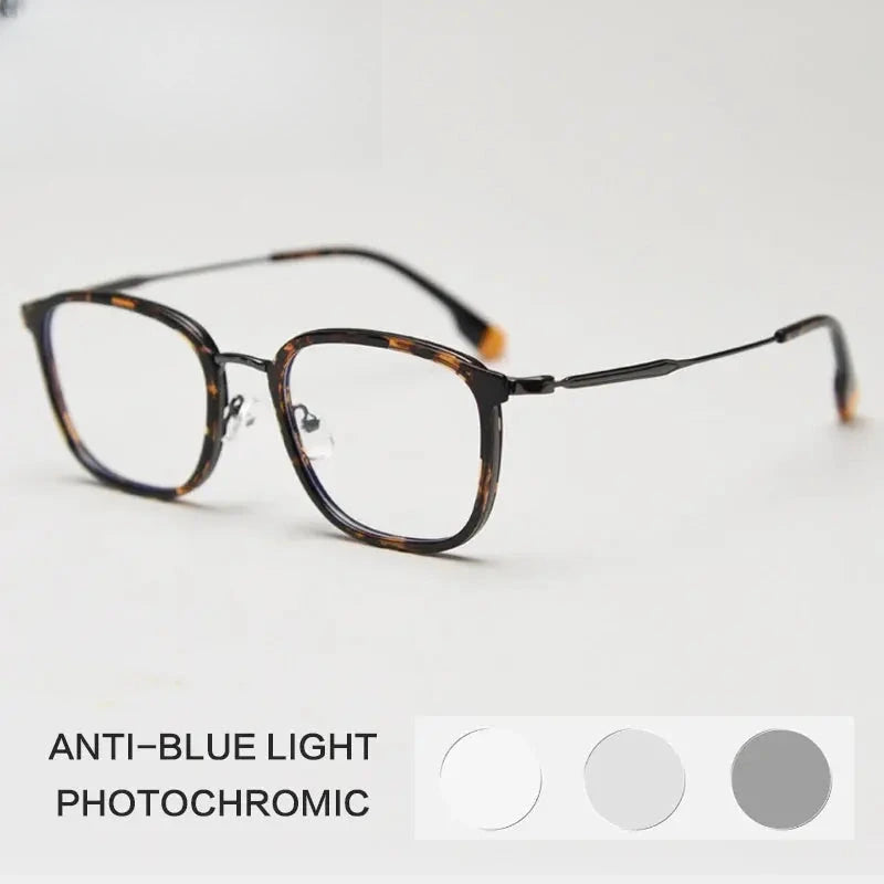 Unisex Square Full Rim Titanium Reading Glasses G00388 — view 6 | Rx Spectacle