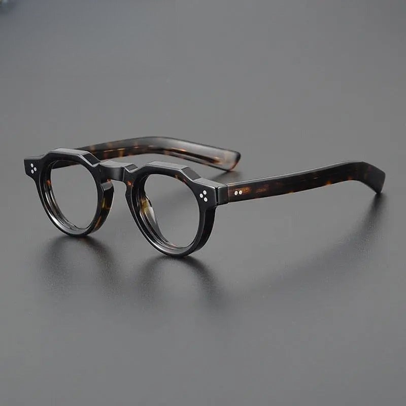 Unisex Round Full Rim Acetate Flat Top Prescription Glasses Gxyj1054 — view 4 | Rx Spectacle