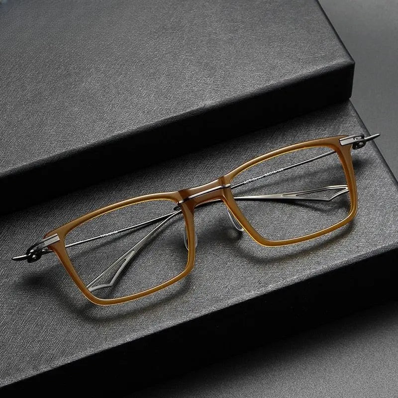 Unisex Square Full Rim Titanium Prescription Glasses — view 1 | Rx Spectacle