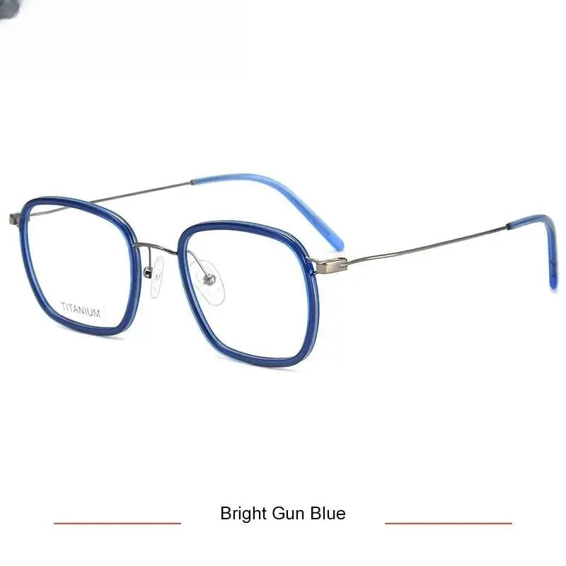 Men's Square Full Rim Titanium Prescription Glasses Kr16044 — view 2 | Rx Spectacle