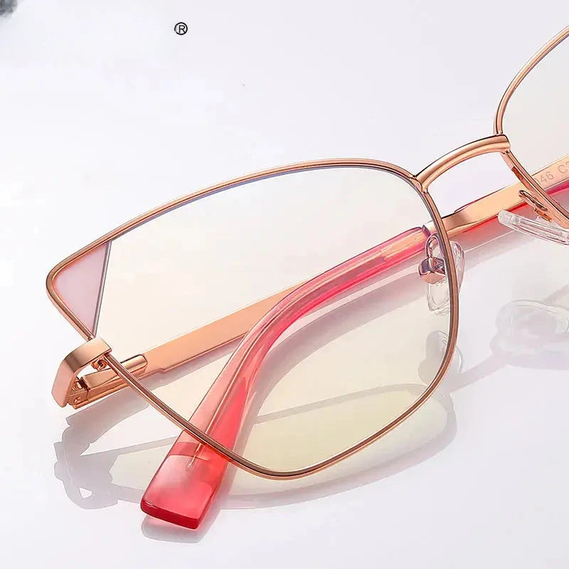 Women's Cat Eye Full Rim Titanium Reading Glasses 3046 — view 2 | Rx Spectacle