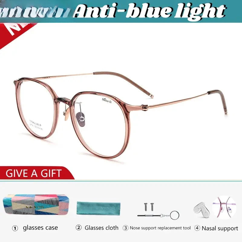 Unisex Oval Full Rim Titanium Reading Glasses 749104 — view 5 | Rx Spectacle