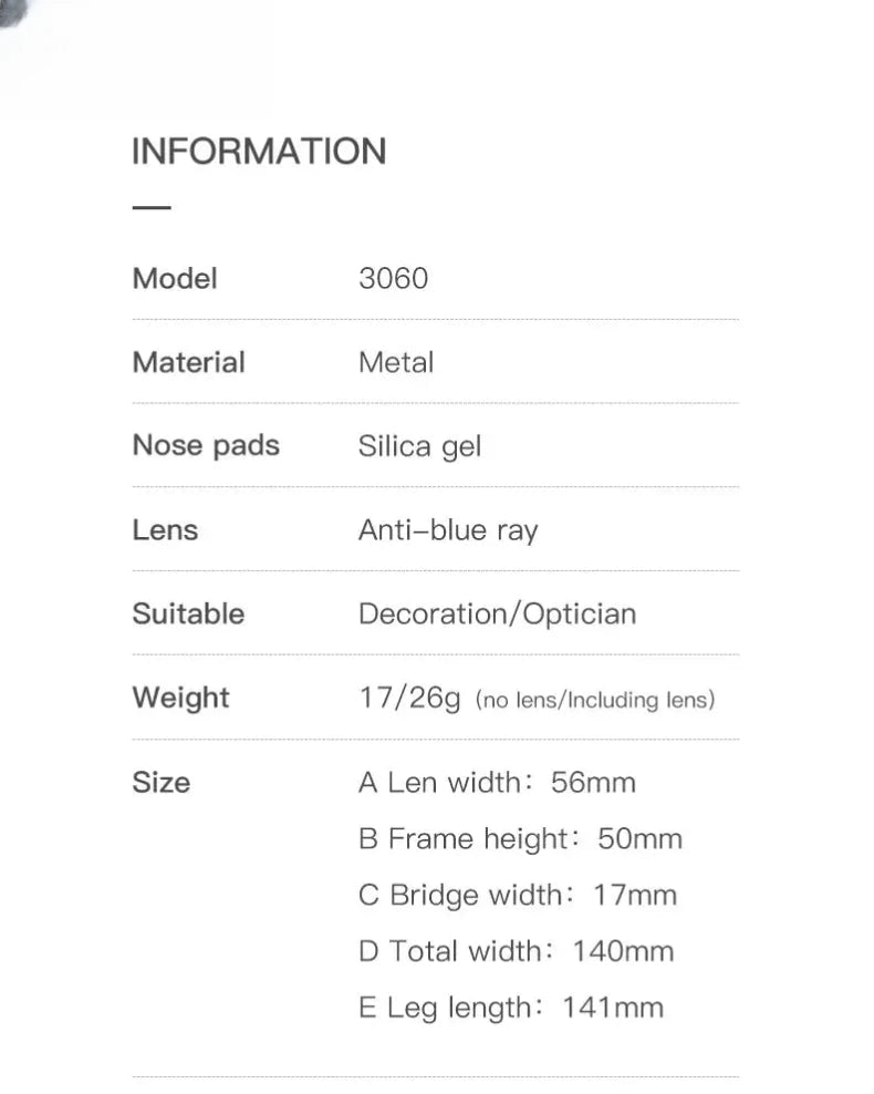 Women's Cat Eye Full Rim Alloy Reading Glasses 3060 — view 11 | Rx Spectacle