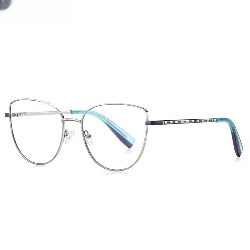 Women's Cat Eye Full Rim Alloy Reading Glasses 3060 — view 7 | Rx Spectacle