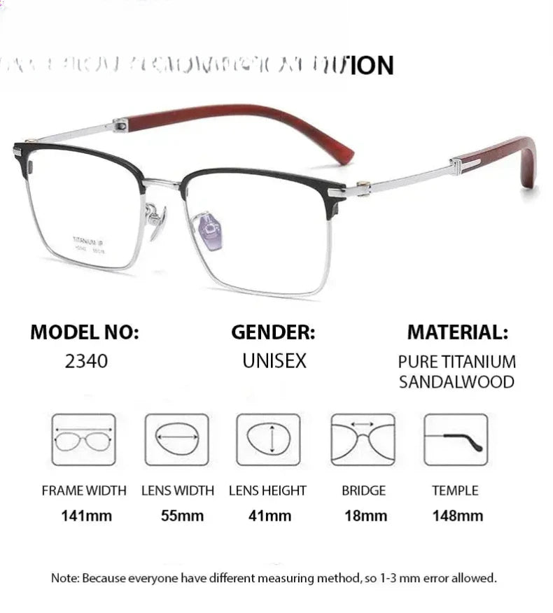 Men's Polygon Full Rim Titanium Prescription Glasses 612340 — view 2 | Rx Spectacle