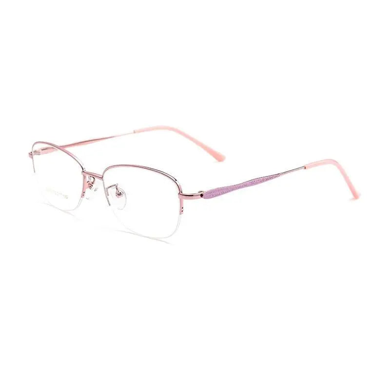 Women's Rectangular Semi-Rimless Acetate Prescription Glasses 83003sn — view 4 | Rx Spectacle