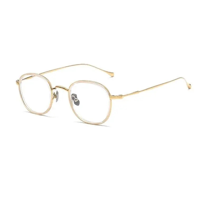 Unisex Square Full Rim Titanium Prescription Glasses Kmn137 — view 5 | Rx Spectacle