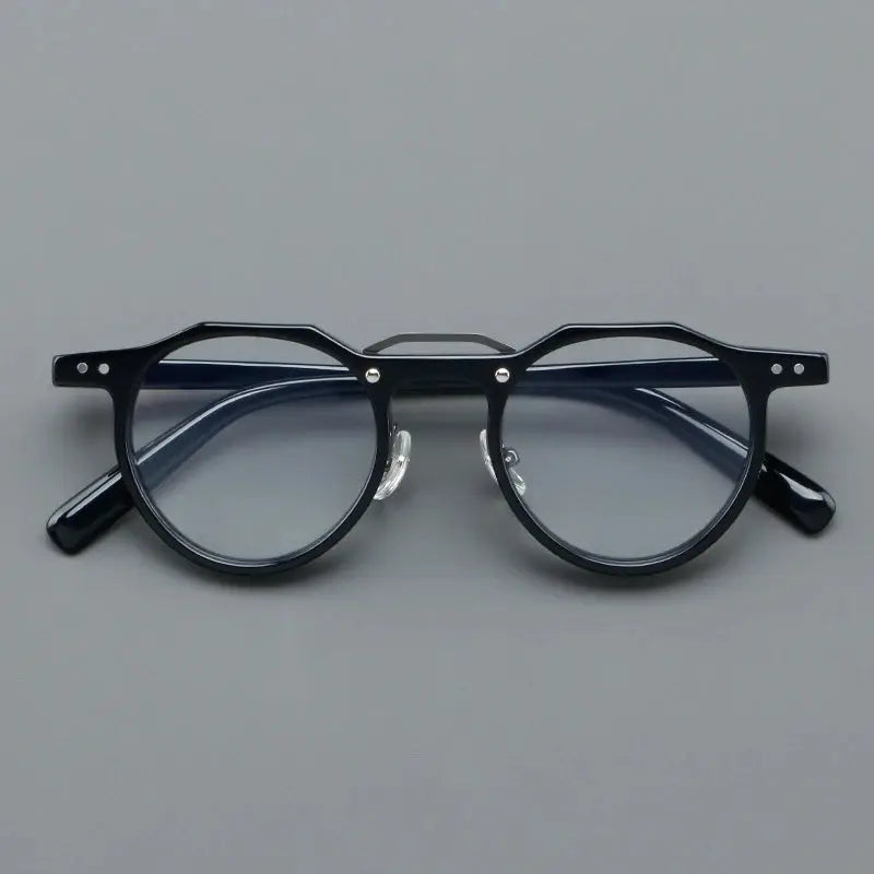 Unisex Round Full Rim Acetate Prescription Glasses Y5805 — view 6 | Rx Spectacle