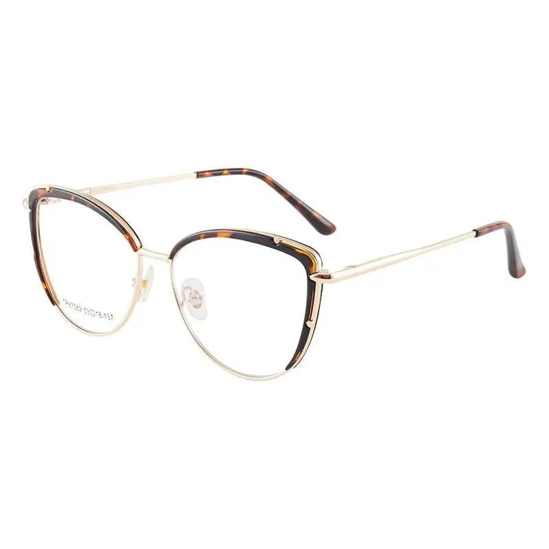 Women's Cat Eye Full Rim Alloy Prescription Glasses 87069 — view 10 | Rx Spectacle