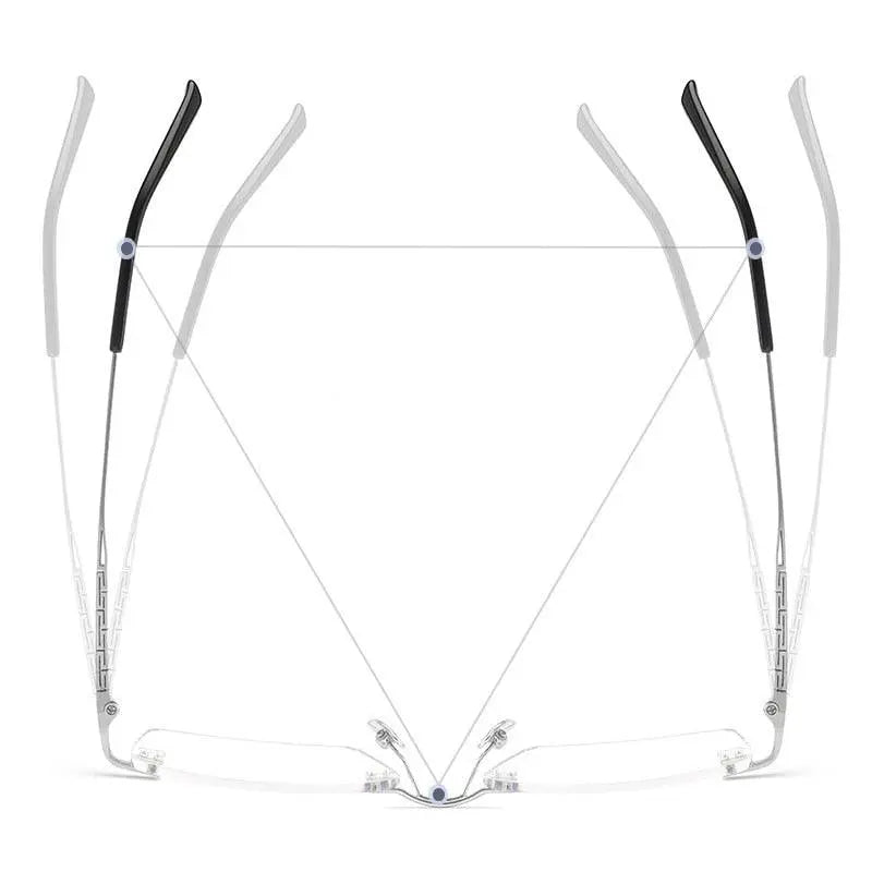Men's Square Rimless Titanium Prescription Glasses F91092t — view 6 | Rx Spectacle