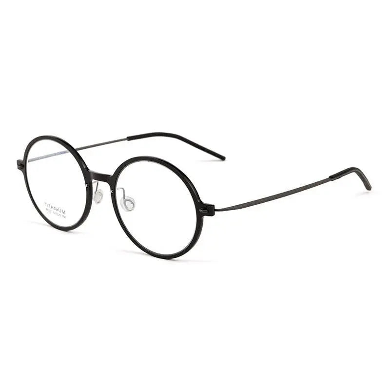 Unisex Round Full Rim Titanium Screwless Prescription Glasses 6523hs — view 8 | Rx Spectacle