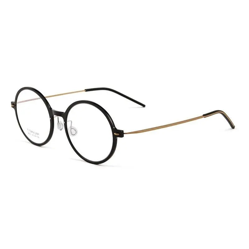 Unisex Round Full Rim Titanium Screwless Prescription Glasses 6523hs — view 10 | Rx Spectacle