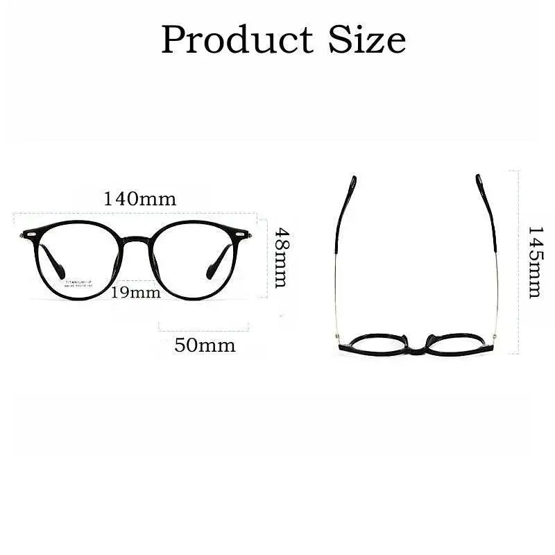 Men's Round Full Rim Titanium Prescription Glasses M8140 — view 3 | Rx Spectacle