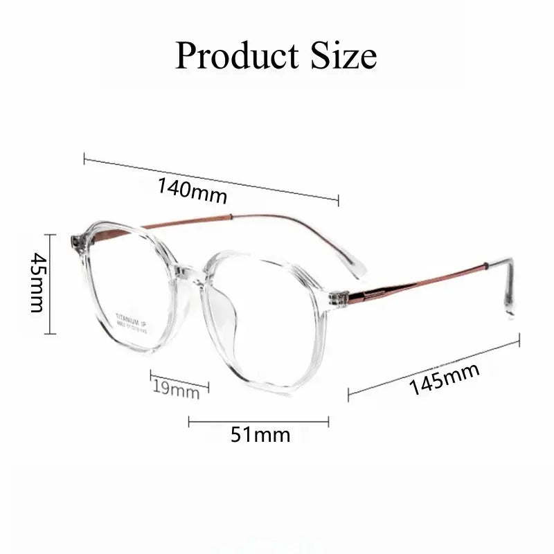 Unisex Oval Full Rim Titanium Flat Top Prescription Glasses 8603 — view 2 | Rx Spectacle