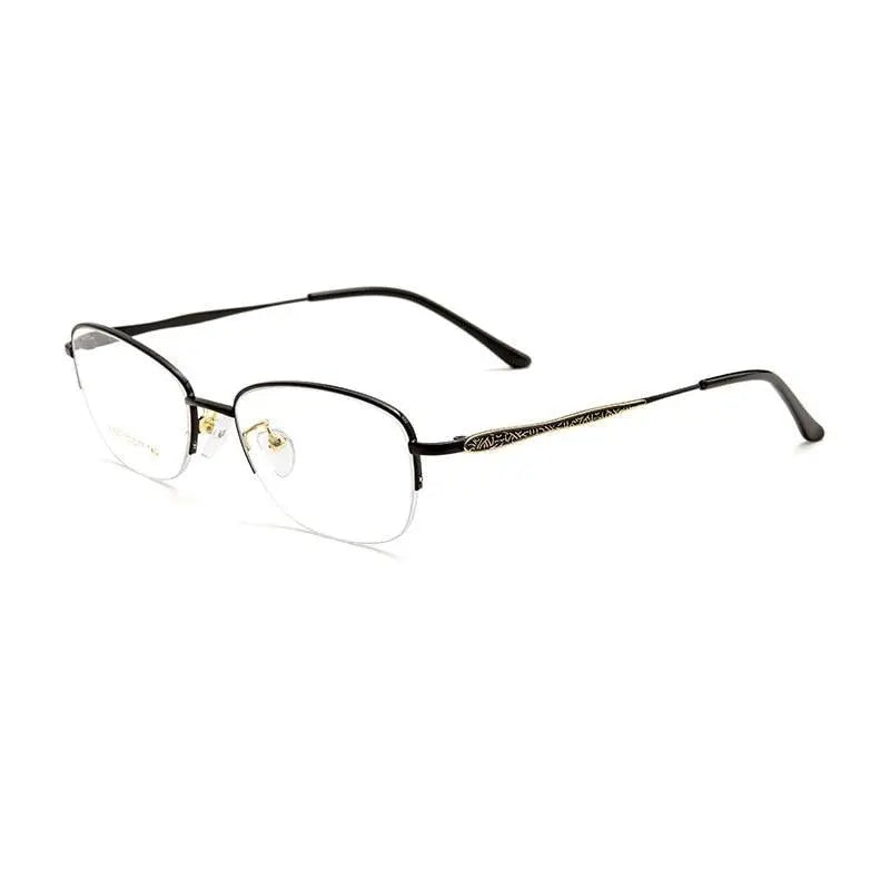 Women's Rectangular Semi-Rimless Acetate Prescription Glasses 83003sn — view 6 | Rx Spectacle