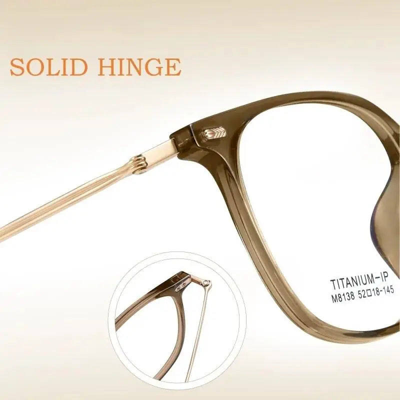 Unisex Square Full Rim Titanium Prescription Glasses M8138 — view 3 | Rx Spectacle