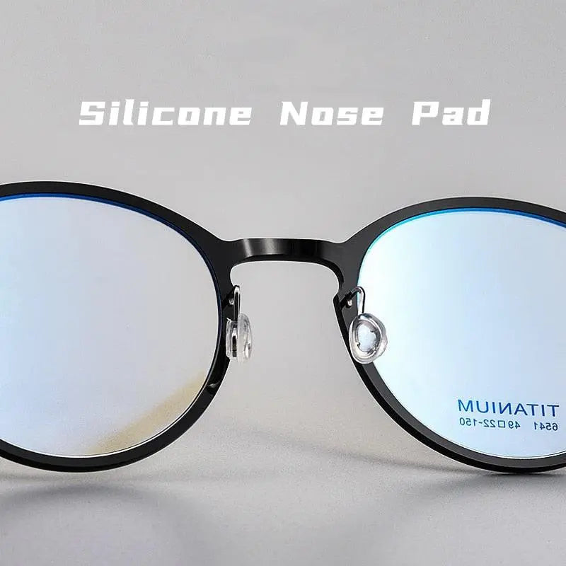 Unisex Round Full Rim Titanium Prescription Glasses 6541hs — view 9 | Rx Spectacle