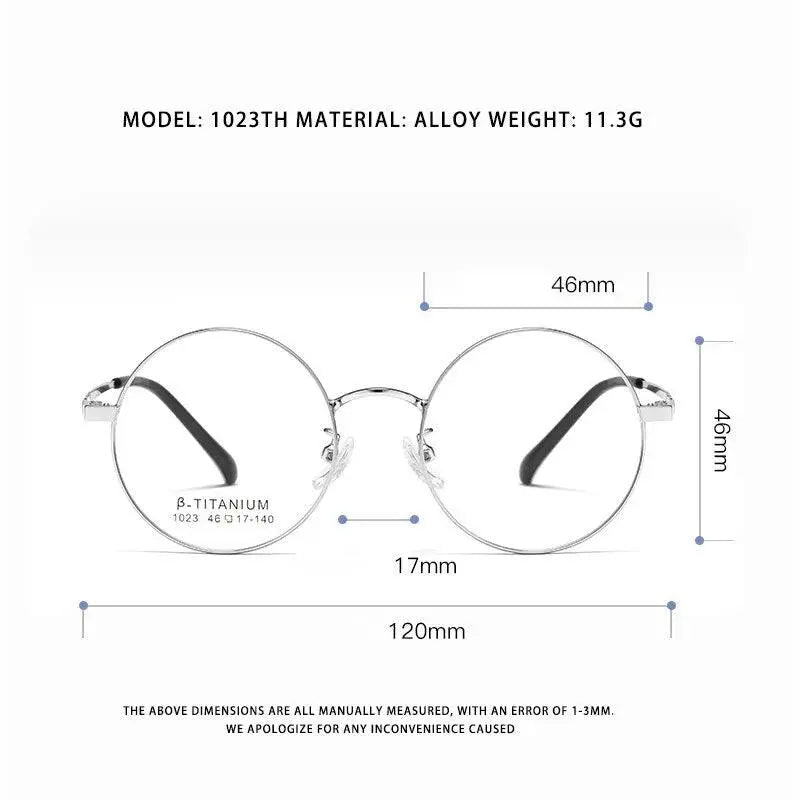 Unisex Round Full Rim Alloy Prescription Glasses 1023th — view 4 | Rx Spectacle