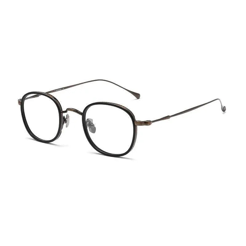 Unisex Square Full Rim Titanium Prescription Glasses Kmn137 — view 3 | Rx Spectacle