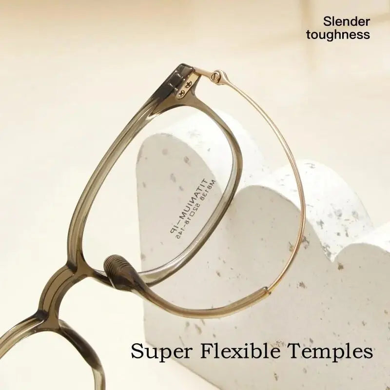 Unisex Square Full Rim Titanium Prescription Glasses M8138 — view 4 | Rx Spectacle