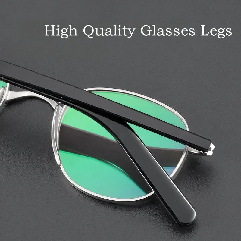 Men's Oval Full Rim Titanium Prescription Glasses Y8017 — view 3 | Rx Spectacle