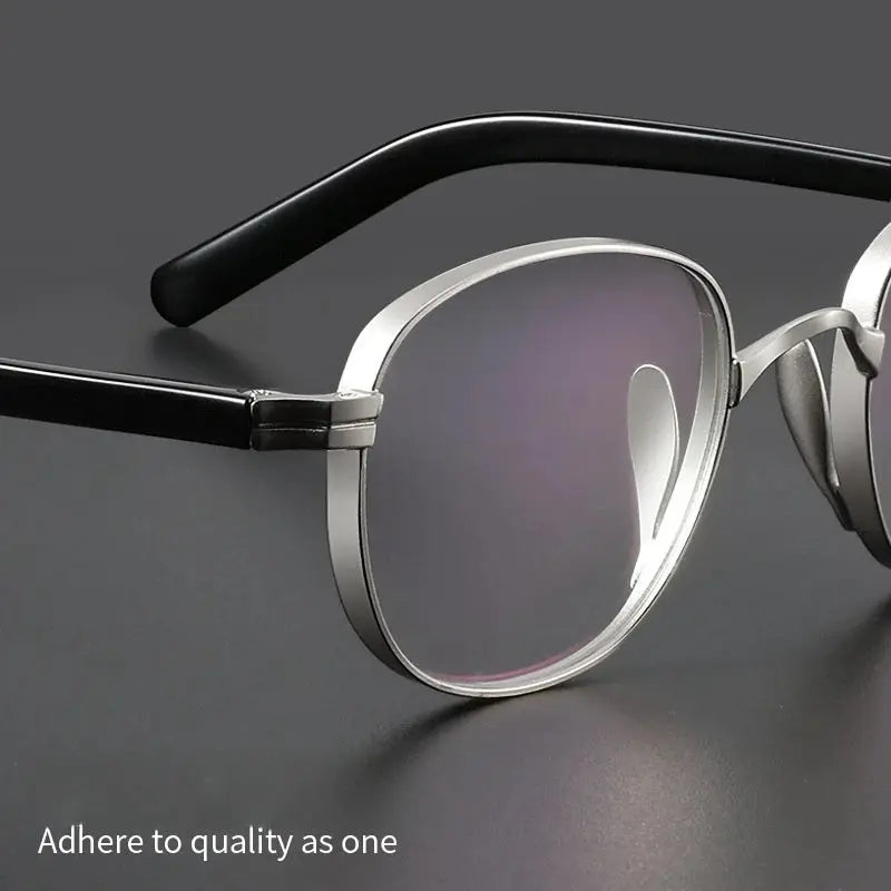 Men's Oval Full Rim Titanium Prescription Glasses Y8017 — view 4 | Rx Spectacle