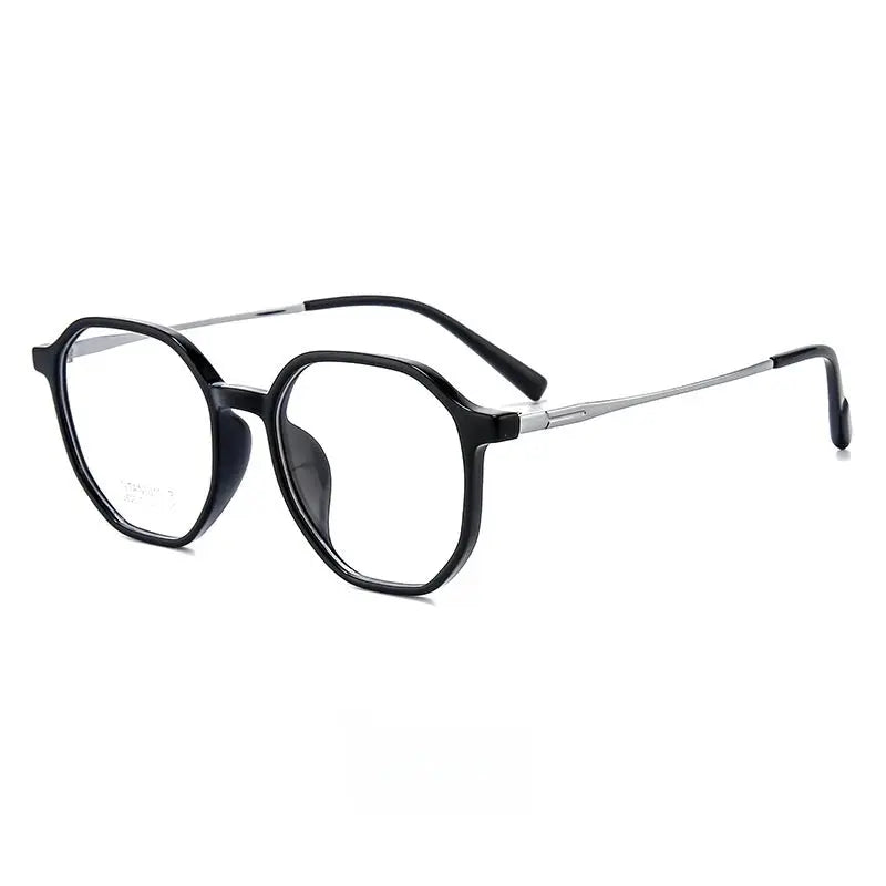 Unisex Oval Full Rim Titanium Flat Top Prescription Glasses 8603 — view 3 | Rx Spectacle
