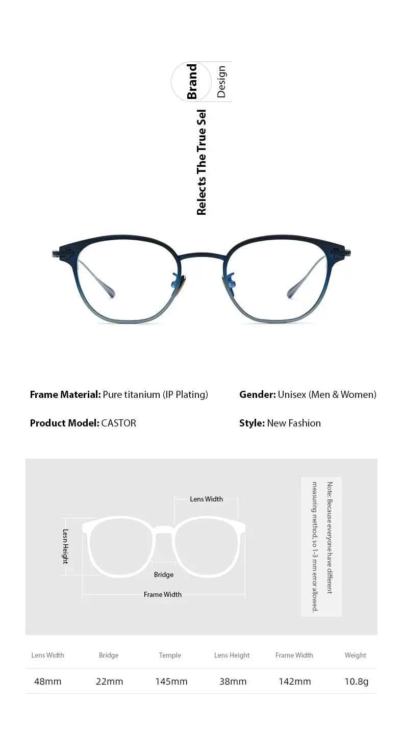 Unisex Square Full Rim Titanium Prescription Glasses 314211 — view 2 | Rx Spectacle