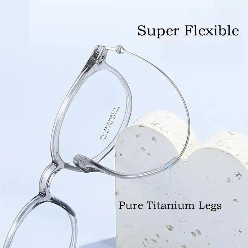 Men's Round Full Rim Titanium Prescription Glasses M8140 — view 2 | Rx Spectacle