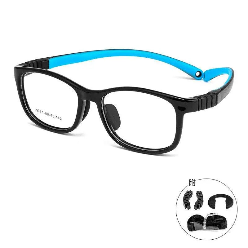 Unisex Square Full Rim TR90 Screwless Prescription Glasses 901et — view 5 | Rx Spectacle