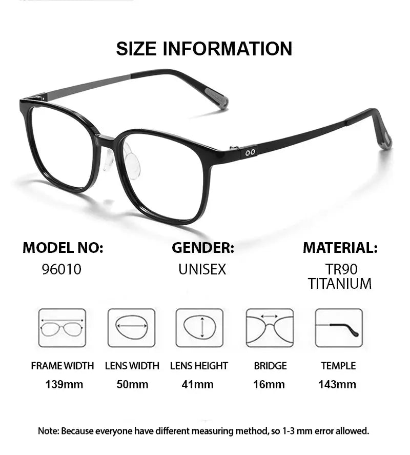 Unisex Square Full Rim Titanium Prescription Glasses 699905 — view 2 | Rx Spectacle