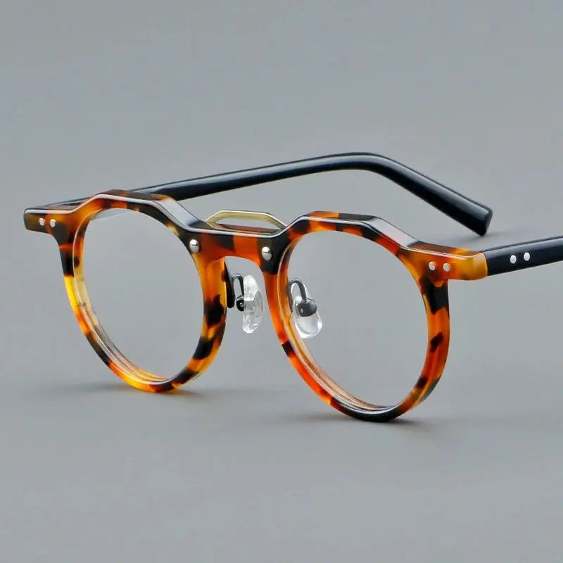 Unisex Round Full Rim Acetate Prescription Glasses Y5805 — view 2 | Rx Spectacle