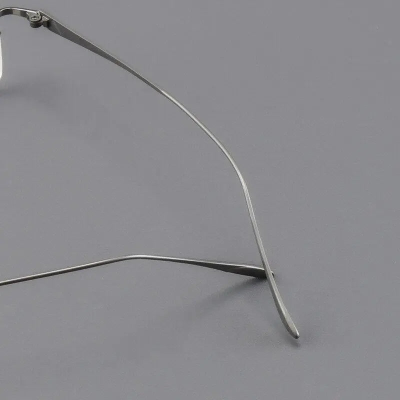 Men's Rectangular Rimless Titanium Prescription Glasses A8012t — view 9 | Rx Spectacle