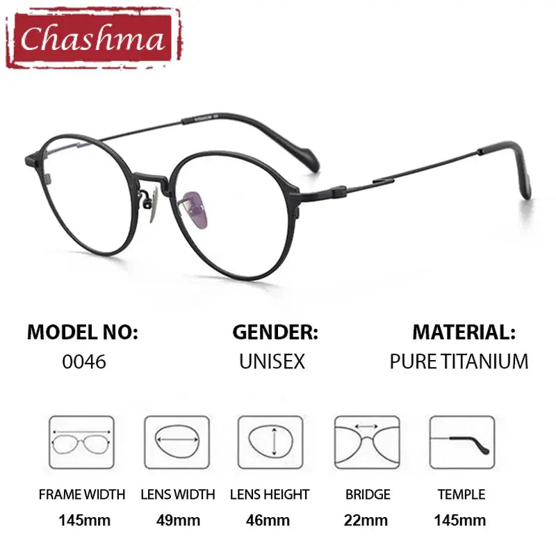 Unisex Round Full Rim Titanium Prescription Glasses 360046 — view 2 | Rx Spectacle