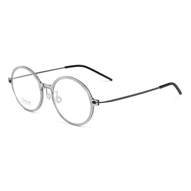 Unisex Round Full Rim Titanium Screwless Prescription Glasses 6523hs — view 4 | Rx Spectacle