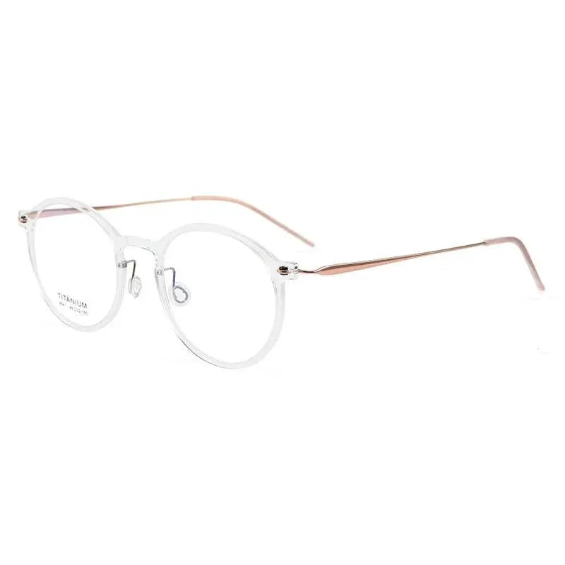 Unisex Round Full Rim Titanium Prescription Glasses 6541hs — view 5 | Rx Spectacle