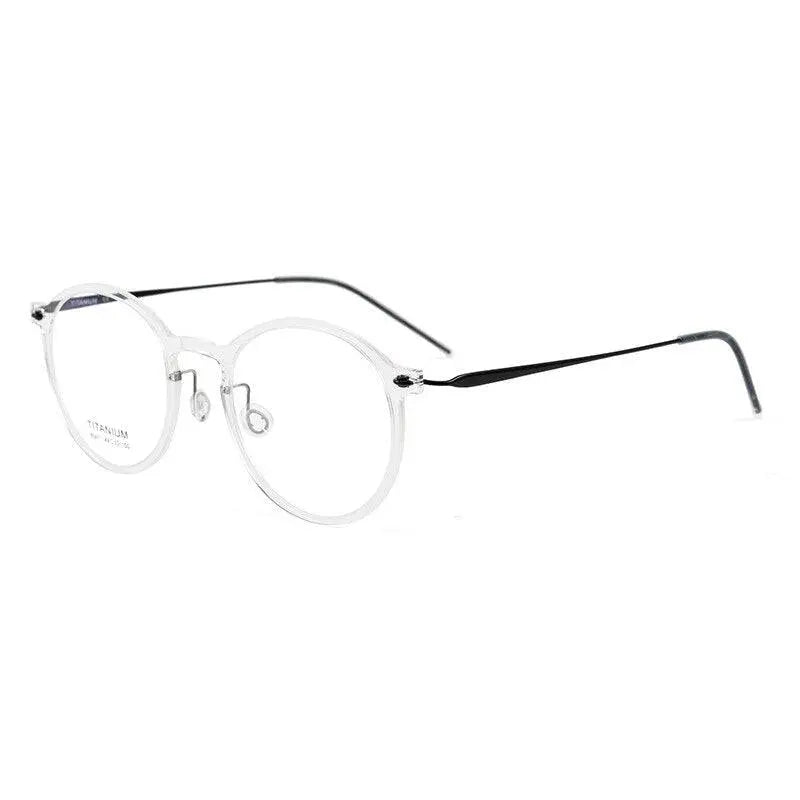 Unisex Round Full Rim Titanium Prescription Glasses 6541hs — view 4 | Rx Spectacle
