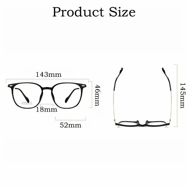 Unisex Square Full Rim Titanium Prescription Glasses M8138 — view 6 | Rx Spectacle