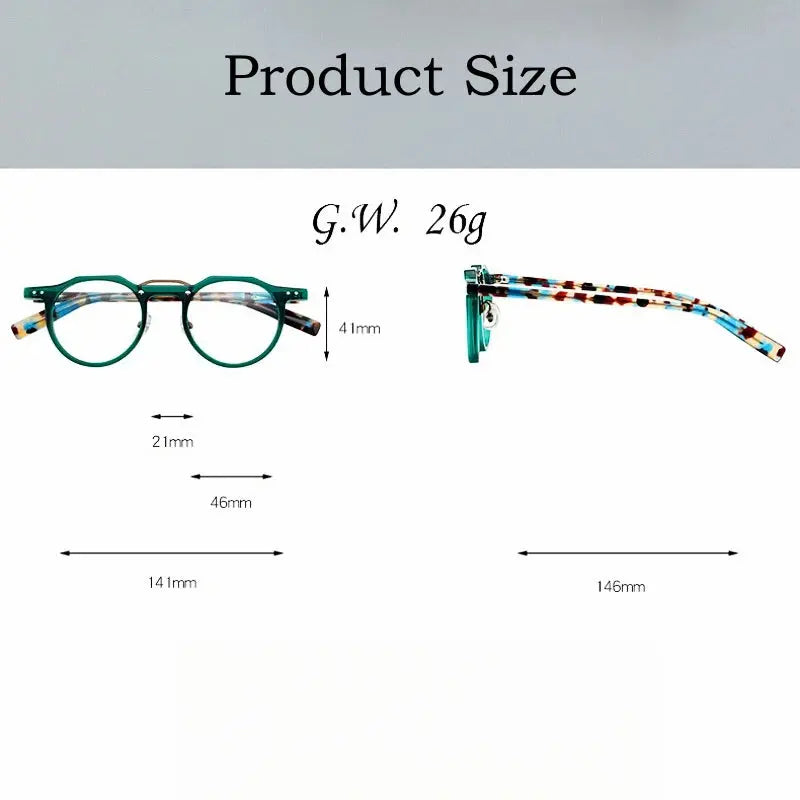 Unisex Round Full Rim Acetate Prescription Glasses Y5805 — view 3 | Rx Spectacle