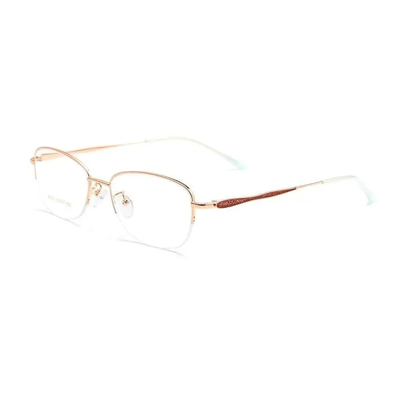 Women's Rectangular Semi-Rimless Acetate Prescription Glasses 83003sn — view 2 | Rx Spectacle