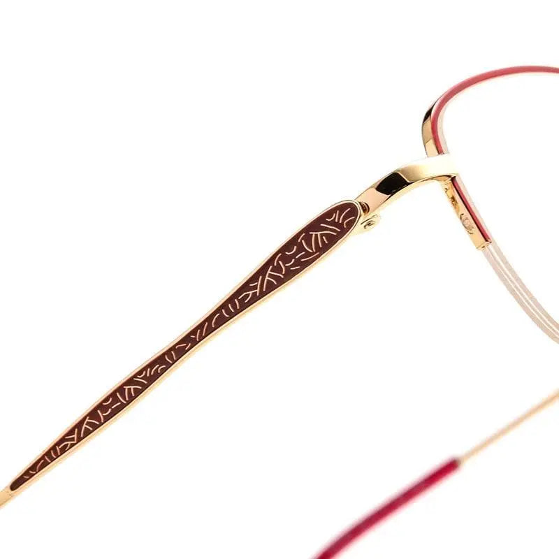 Women's Rectangular Semi-Rimless Acetate Prescription Glasses 83003sn — view 9 | Rx Spectacle