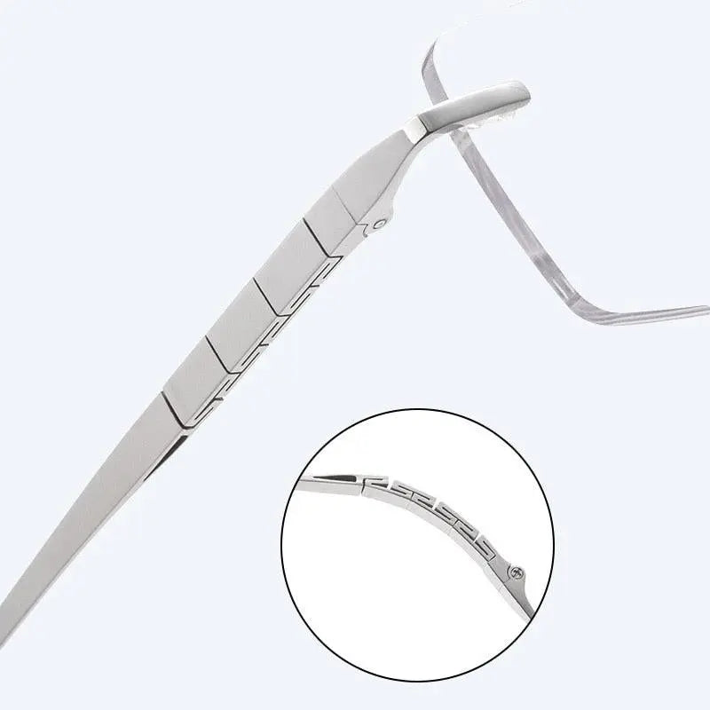 Men's Square Rimless Titanium Prescription Glasses F91092t — view 7 | Rx Spectacle