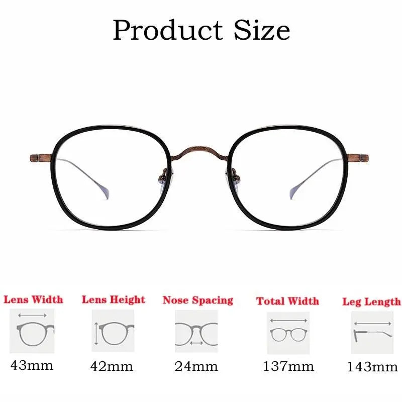 Unisex Square Full Rim Titanium Prescription Glasses Kmn137 — view 6 | Rx Spectacle
