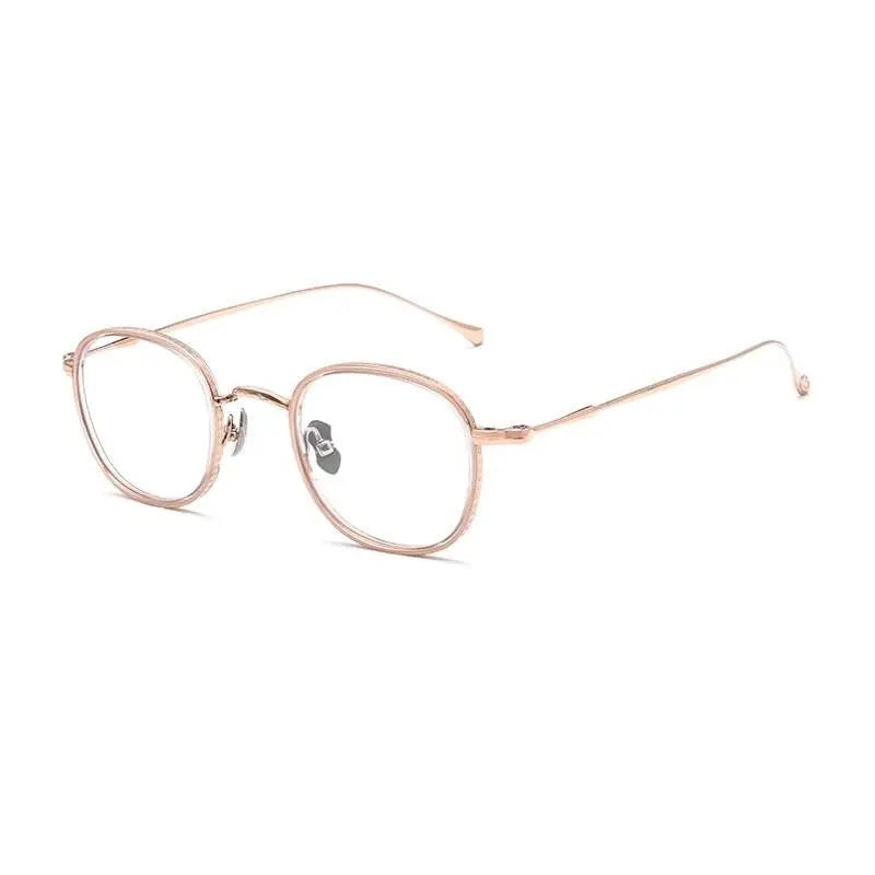 Unisex Square Full Rim Titanium Prescription Glasses Kmn137 — view 2 | Rx Spectacle