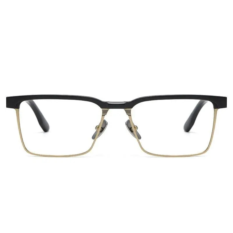 Men's Square Full Rim Titanium Prescription Glasses Dtx137 — view 9 | Rx Spectacle