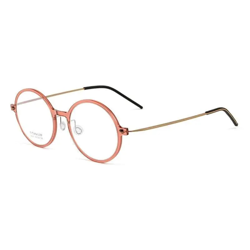 Unisex Round Full Rim Titanium Screwless Prescription Glasses 6523hs — view 7 | Rx Spectacle