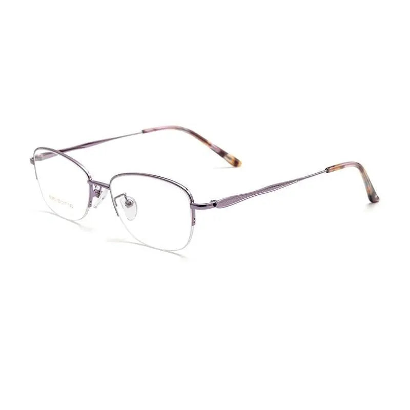 Women's Rectangular Semi-Rimless Acetate Prescription Glasses 83003sn — view 5 | Rx Spectacle