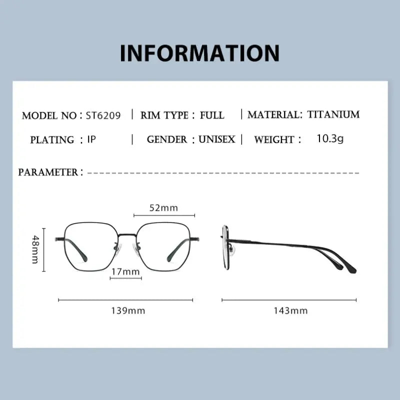 Women's Polygon Full Rim Titanium Prescription Glasses 86209 — view 2 | Rx Spectacle