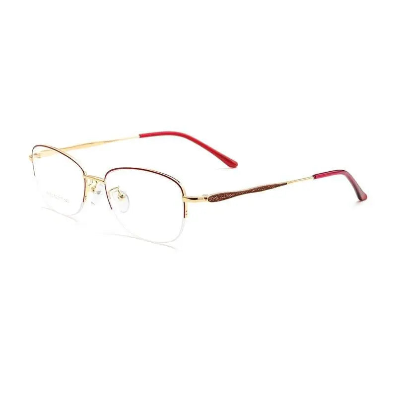 Women's Rectangular Semi-Rimless Acetate Prescription Glasses 83003sn — view 3 | Rx Spectacle