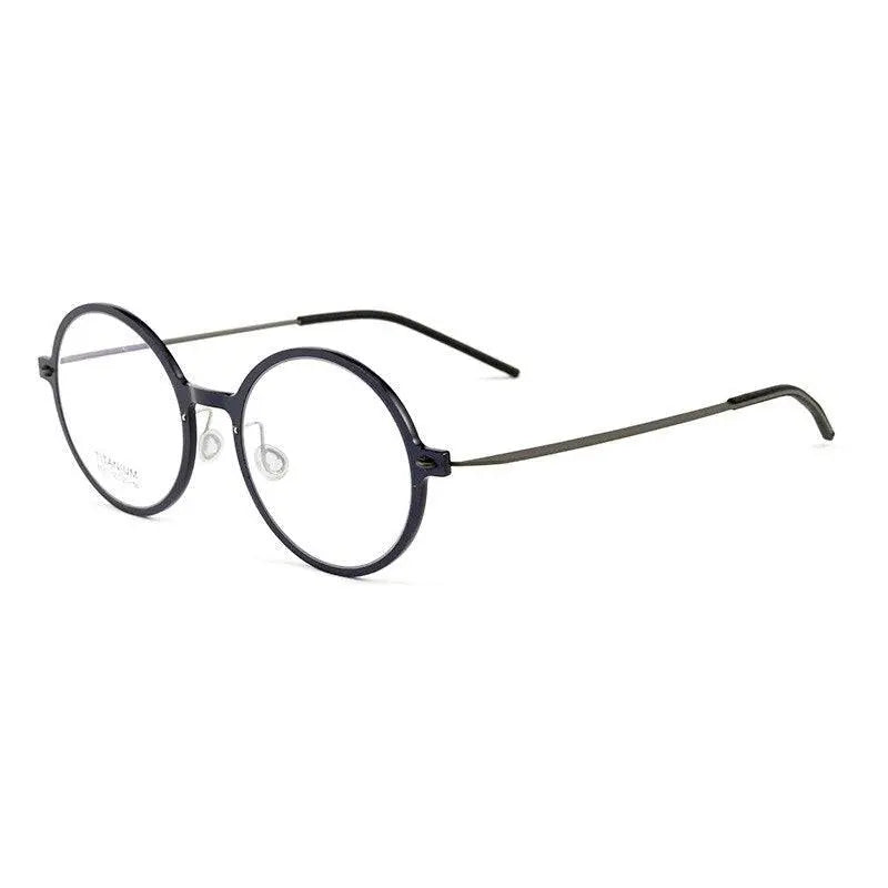 Unisex Round Full Rim Titanium Screwless Prescription Glasses 6523hs — view 2 | Rx Spectacle